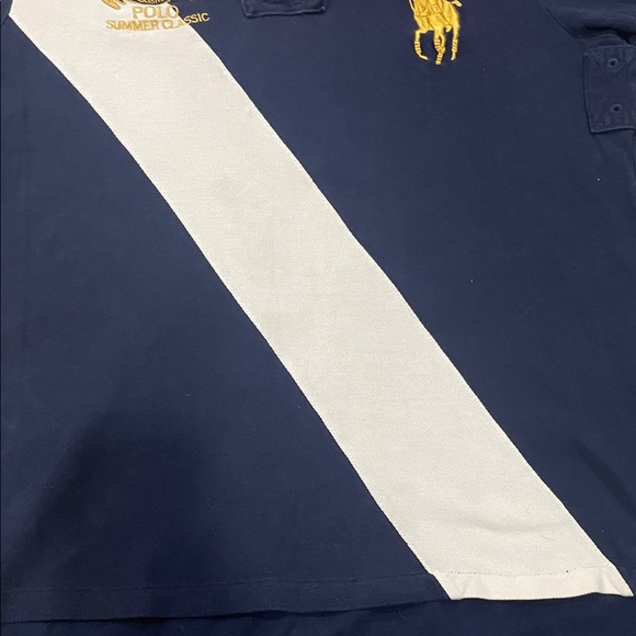 Polo by Ralph Lauren Dark Blue Polo with White and Gold Accents size medium - Picture 8 of 13